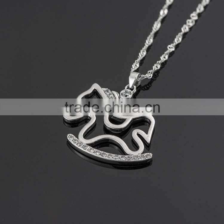 Alloy jewelry pendant!!!beautiful horse pendant inlaid cubic zirconia