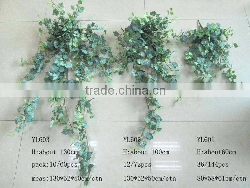 artificial hanging mini grape leaves frosted YL601