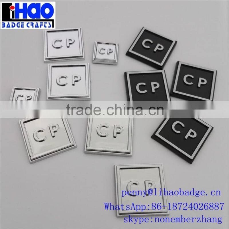 metal stickers ABS adhesive chrome plating black packing box plastic labels