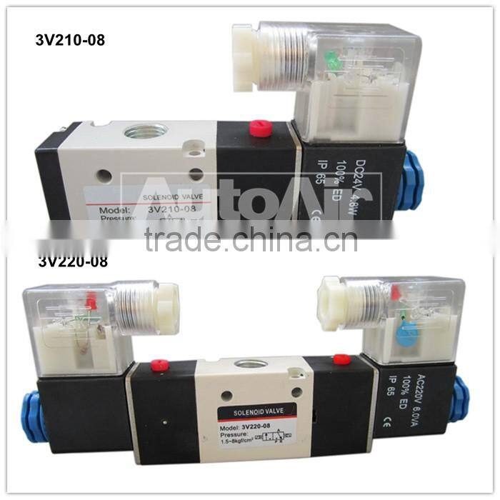 3v Series 2 position 3 way air pilot valve solenoid valve Pneumatic Air Control Valves