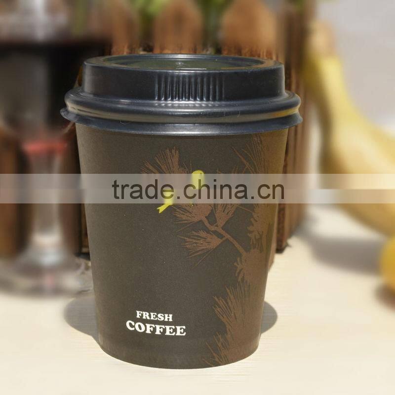 Good environment/custom printed Chinese paper cup with plastic lids