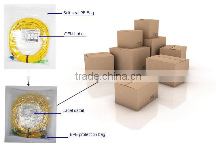 fiber optic SC simplex singllemode white patch cord from factory