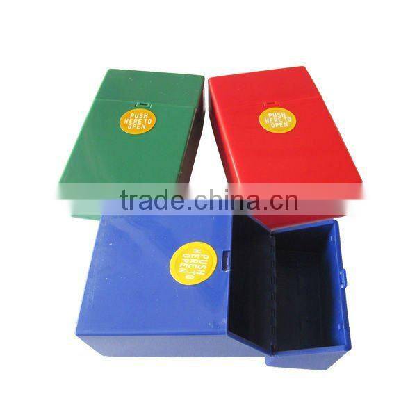 Original color and automatic open plastic cigarette case. Automatic open plastic cigarette holder