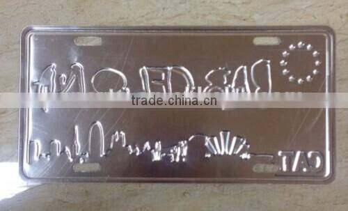customized embossed license plate, metal plate, metal sign