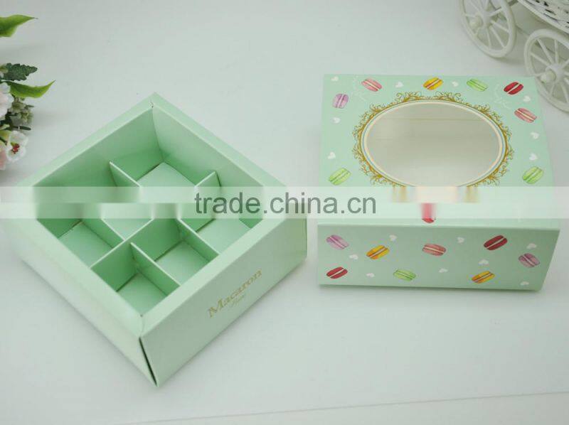 Wholesale meet the food grade green paper macaron box