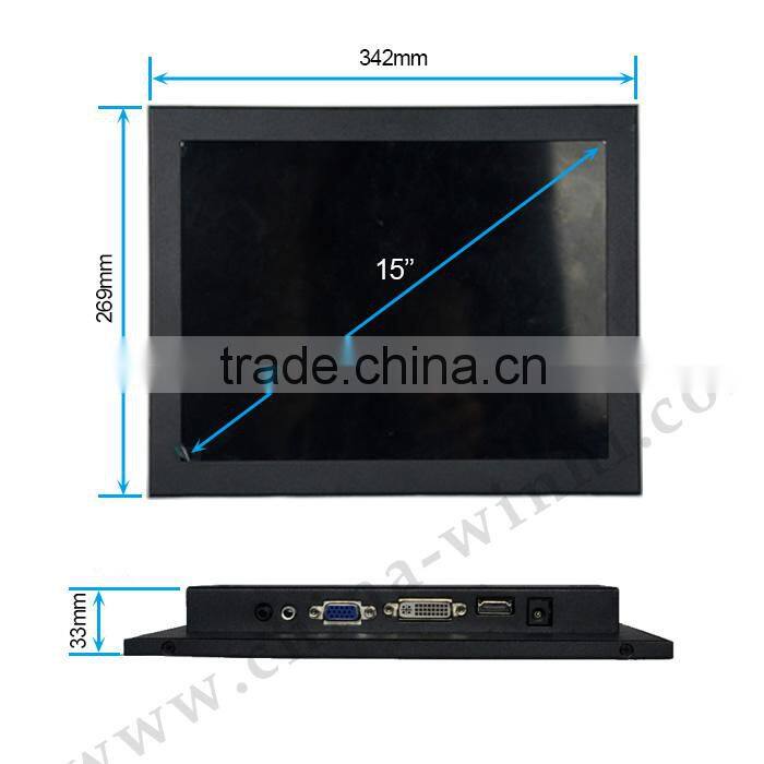 15 inch full hd vga resolution 1024 x 768 flexible lcd monitor touch screen