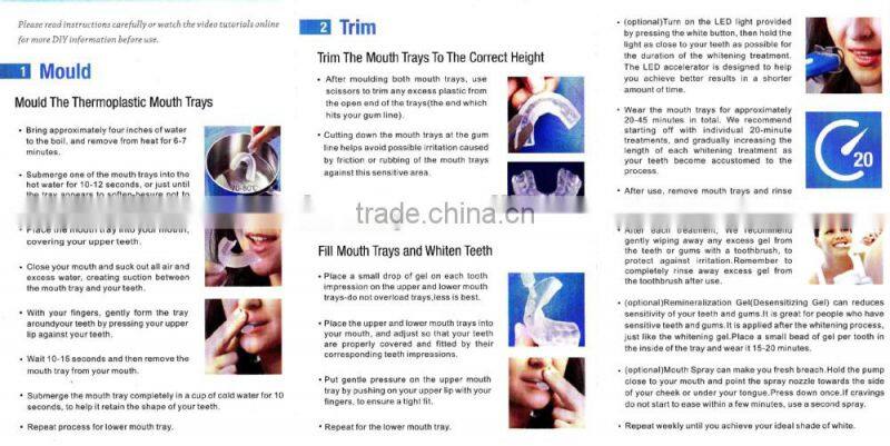 teeth whitening gel with 3ml CP HP or non-peroxide for bleaching tooth