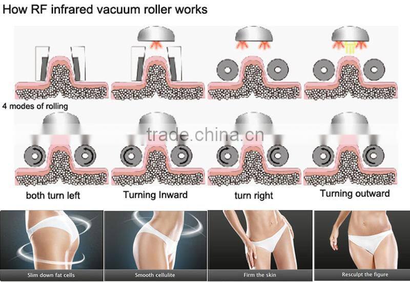 Lingmei infrared heating rf cavitation vacuum roller cellulite removal machine