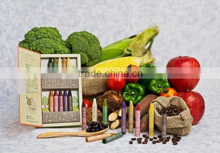 Japanese vegetable crayon pens made with safe ingredients