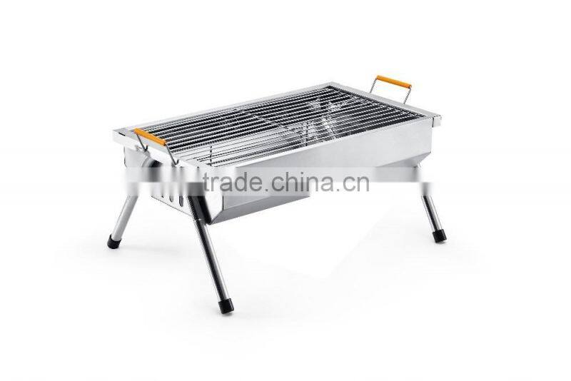 Stainless steel charcoal barbecue grill & Camping convenient barbecue grill
