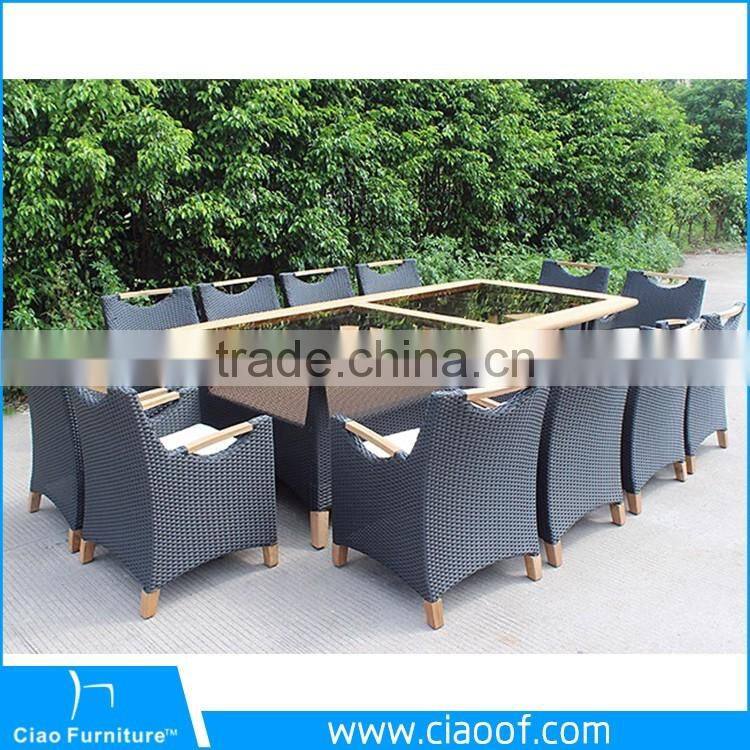Tropical Style Aluminum Frame 10 Piece Dining Table