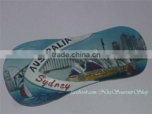 Tourist resin shoes shape fridge magnet