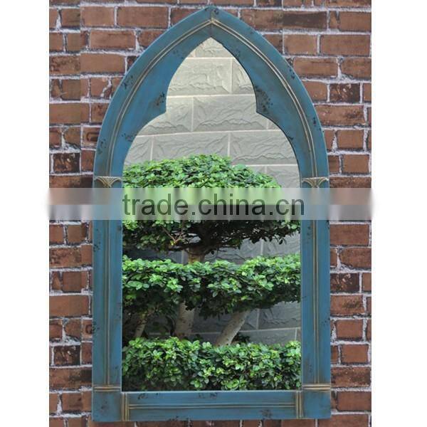 Decorative rustic white iron mirror wall