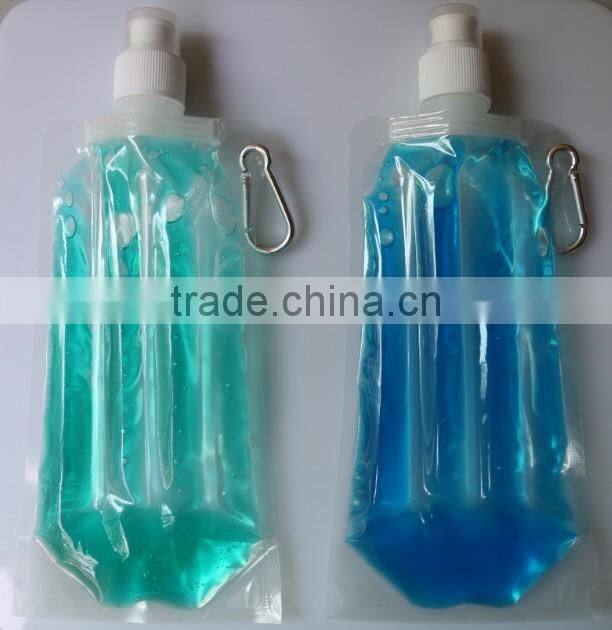 Manufacturing premium covered water sports bottle foldable cooling bottle BPA free 480ml