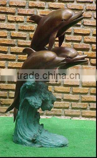 Bronze Dolphin Statue Pool