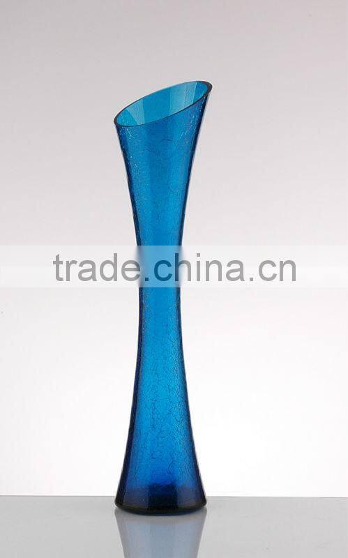 colored slim glass vase,slim glass vase wholesale cheap,crackled slim glass vase