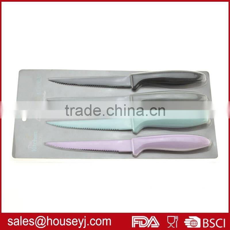 4 pcs non stick steak knife set color steak knives