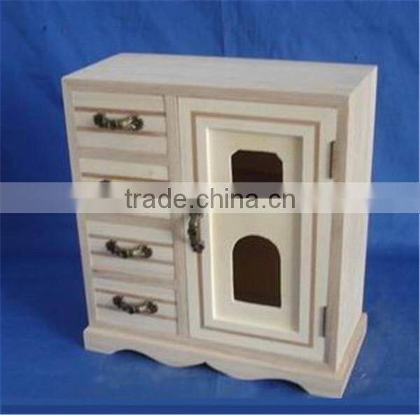 Antique small wooden cabinet with many drawers