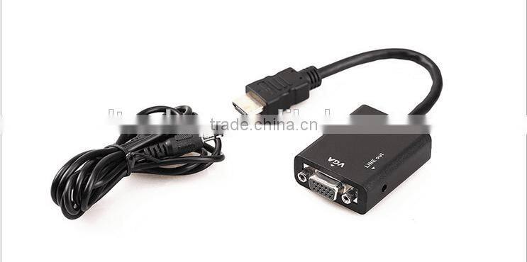 High Quality Hot Sale HD MI To VGA Converter With Audio Convex Head VGA Audio Converter Adapter Cable