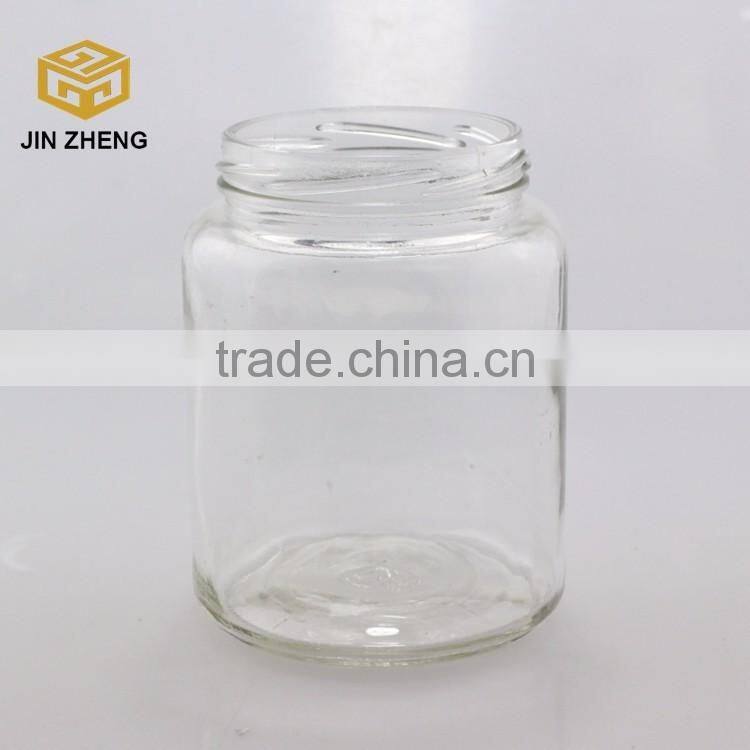 Large Round shape 700ml transparent glass honey jar with Screw Lid