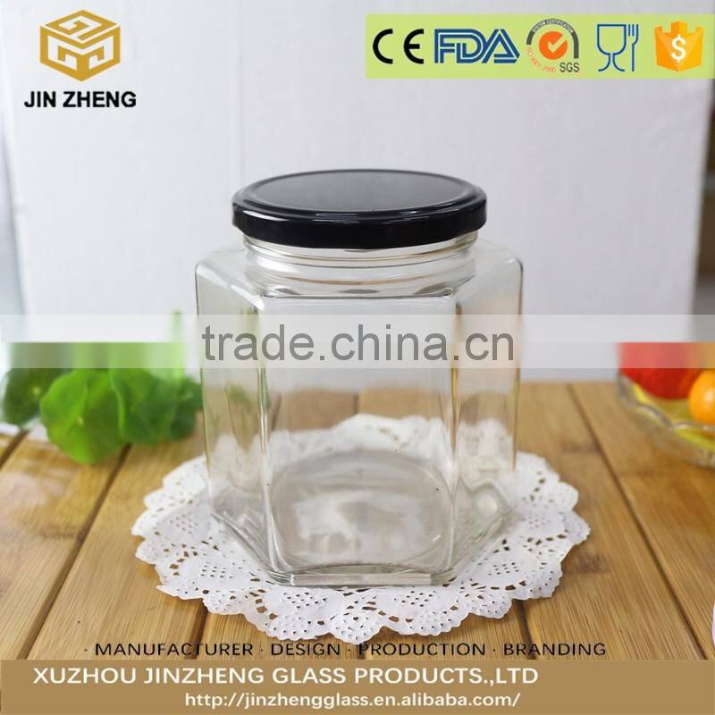 square glass jelly jam honey jar with Screw Lid 500ml
