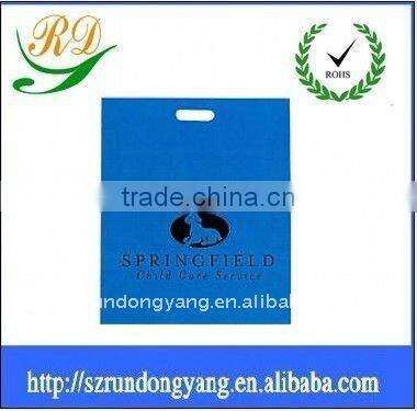 blue biodegradable cut handle bag