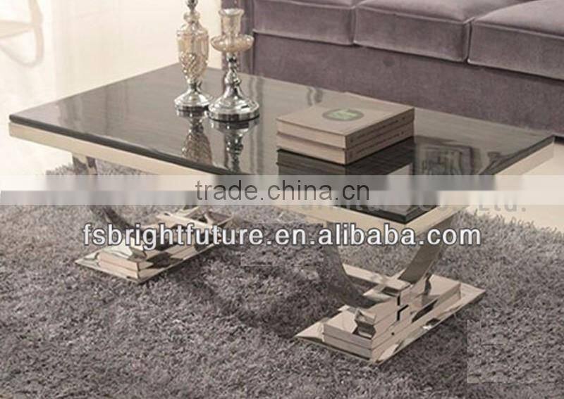 simple designs black glass top coffee table set