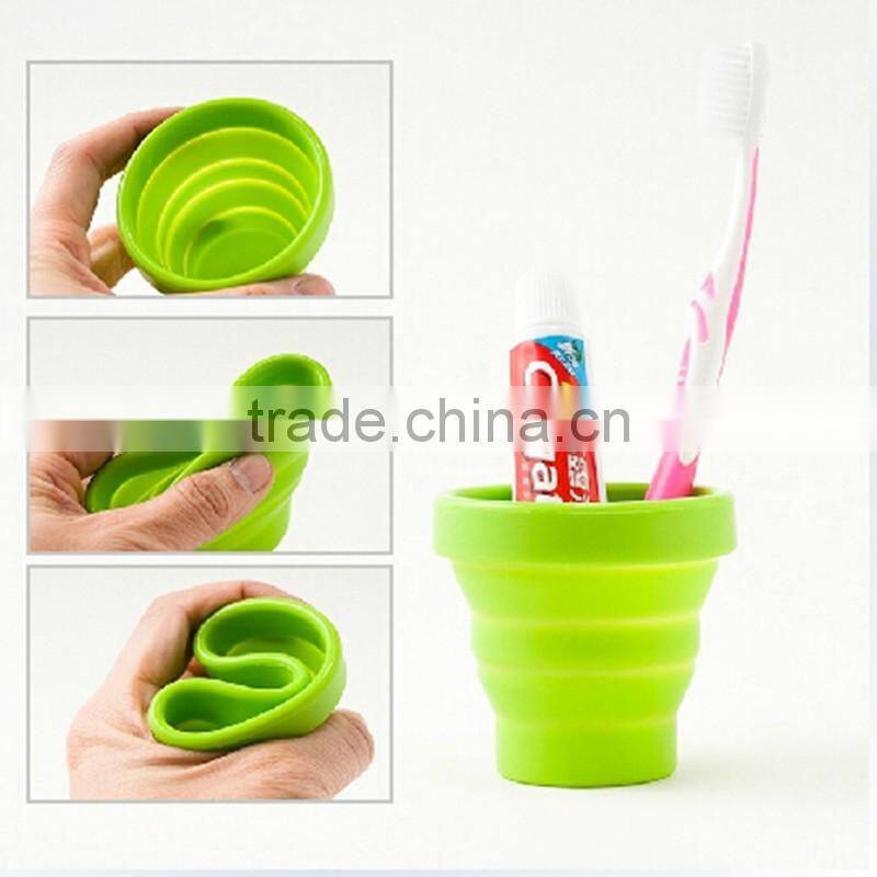 2015 hot sell Customized silicone coffee foldable cup/Easy carry silicone folding cup