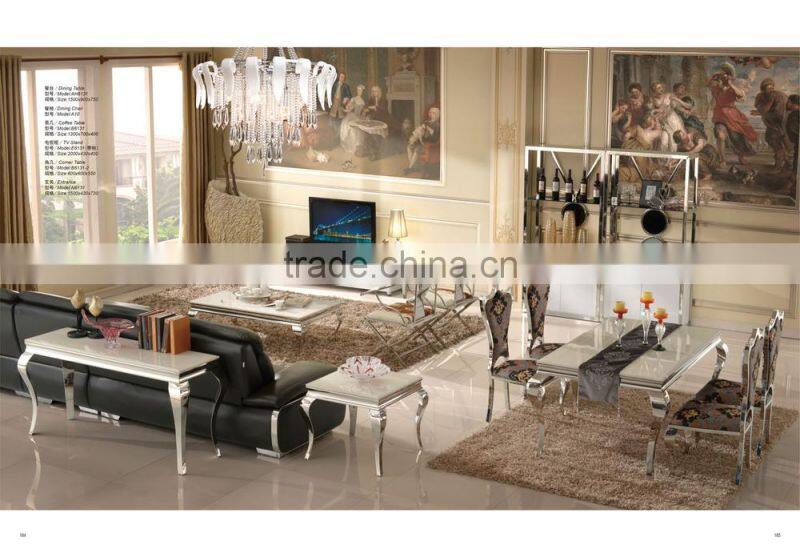 Stainless steel frame Console Tables of Marble top 2015 new arrival