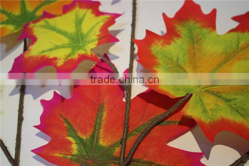 artificial leaves fabric colourful maple branch
