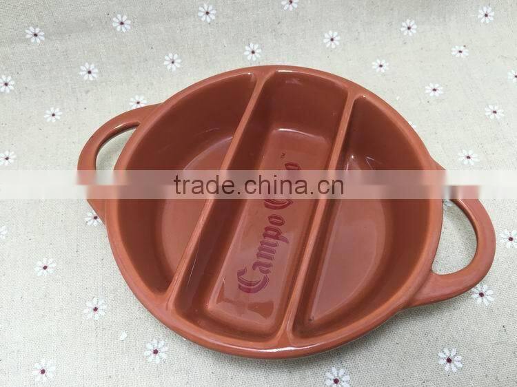 2015 high quality chinese grids plate ceramic Meat Plate
