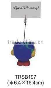PU earth memo holder/stress reliever globe memo clip/ name card holder