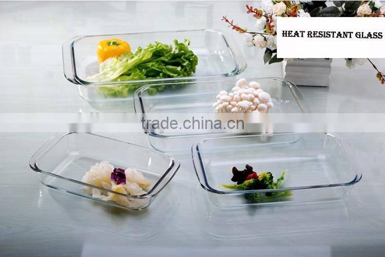 3.5L large transparent heat resistant microwave oven glass plate for baking