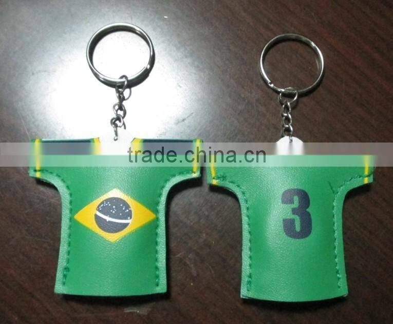 promotional gift flashing LED T-shirt keychain, key ring with light