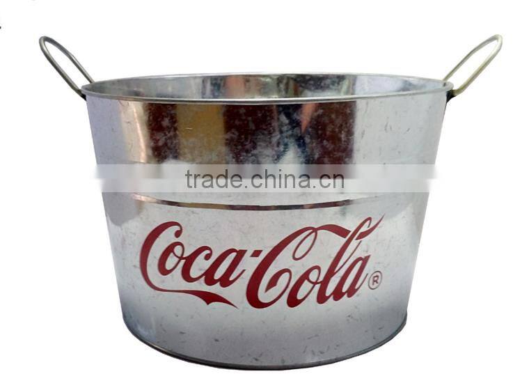 Large Metal Tub Farm Fresh Container Oval steel Bucket Galvanized Bins Ice Buckets For Beer