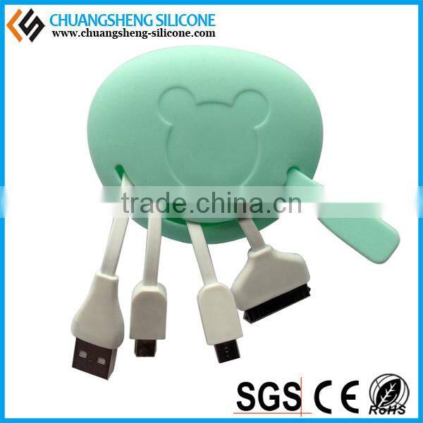 multifunction data wire case, silicone data line holder, silicone data link box
