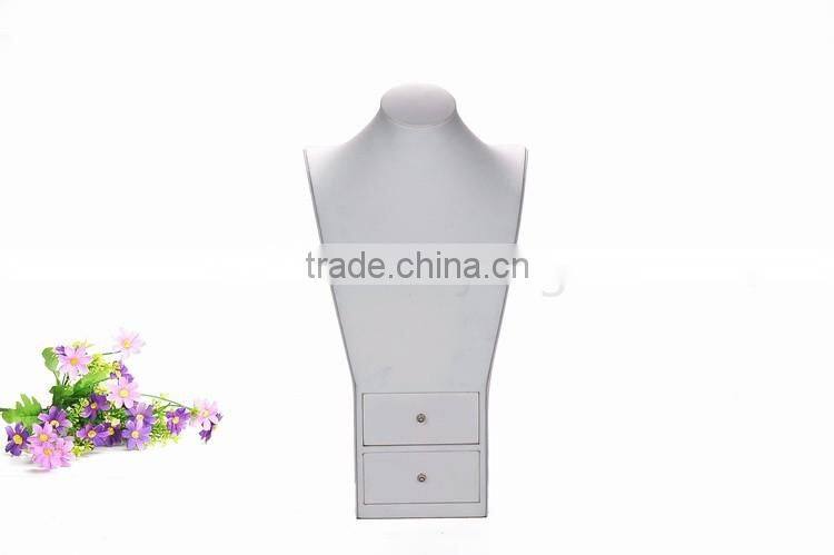 2016 Customized mannequin white wooden necklace display bust