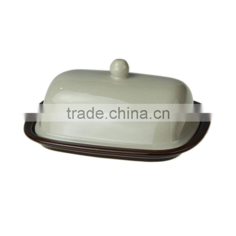 Factory direct wholesale ceramic dip snack butter dish