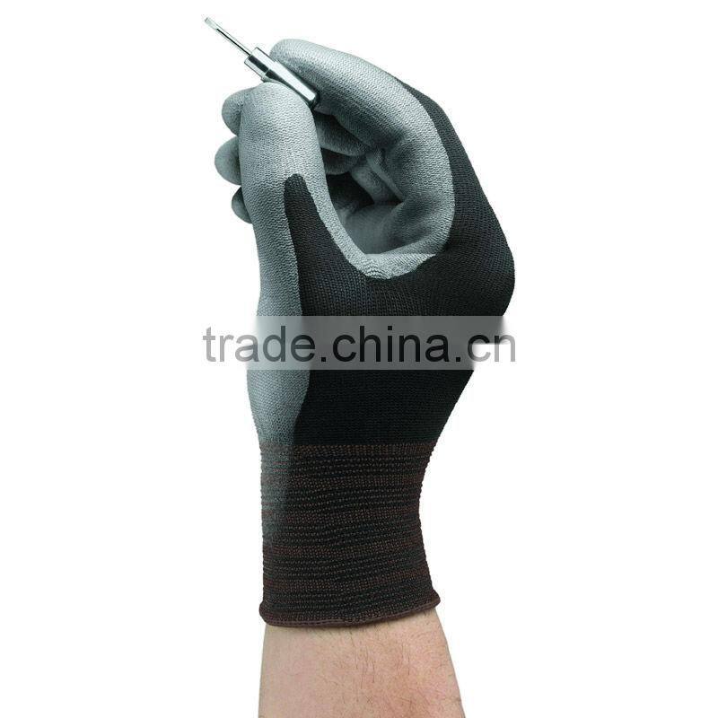 Polyurethane palm coating nylon gloves