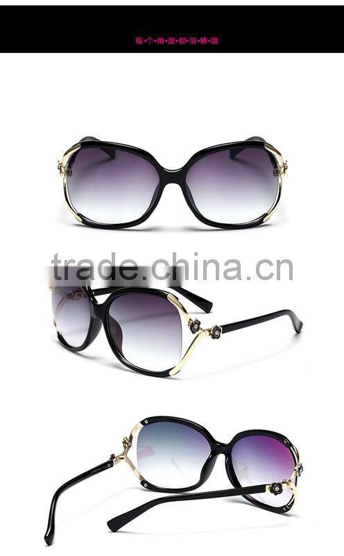 2016Europe Sunglasses Big box Small Ladies Fashion Fragrant Hill Camellia Driving Glasses Individuality