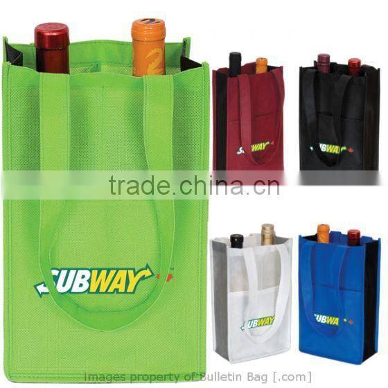 Promotional 90 GSM nonwoven two Bottle Wine Bag