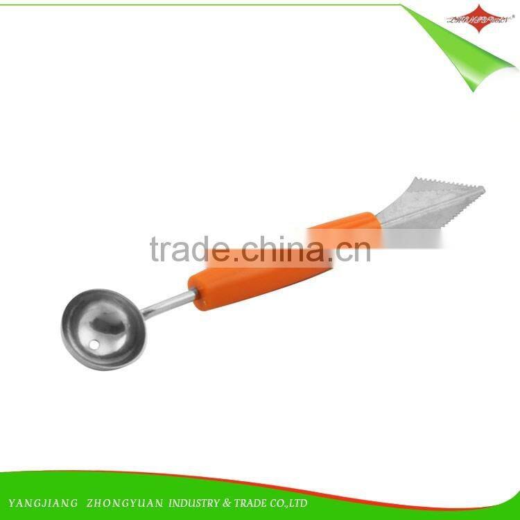 ZY-F1490 double head stainless steel fruit carving melon baller tools