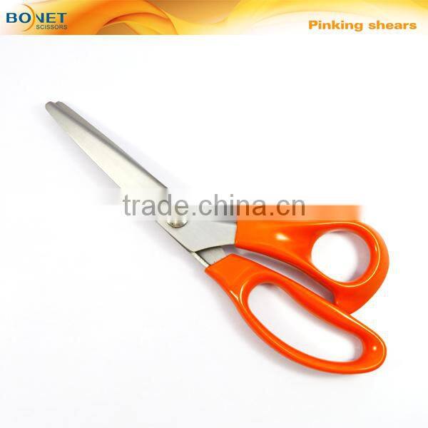 S21003S CE certificated 9" Plastic handle pinking shear home scissors set