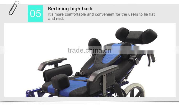 2015 new product used pediatric Children manual cerebral palsy reclining aluminum wheelchair wheelchairs