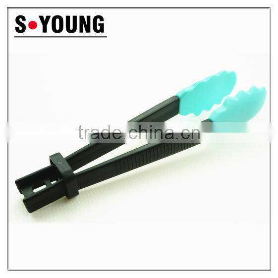 14029 New Style Kitchen and Barbecue Grill Tongs Silicone Plastic Handle Food Tong