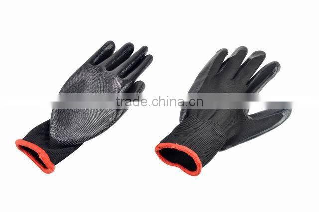 Nitrile coated work gloves in PE bag
