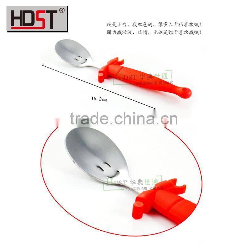 4 kinds of color plastic handle creation design cutlery;holiday gift