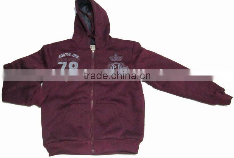 Men's fleece hoody jacket with fur