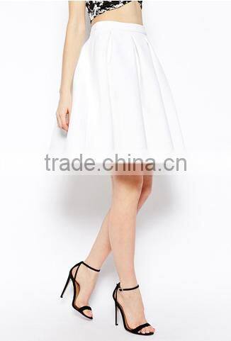 Solid High Waist Ruffled Mini Skirt