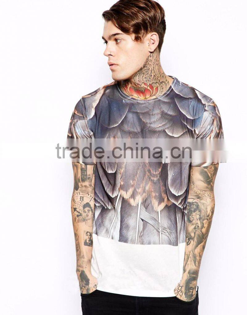 2016 fashion 3D printing best sell custom casual t shirt men's clothing